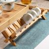 Portavasos de bambú para té, soporte para tazas de té plegable multifuncional para el hogar, estante de almacenamiento para tazas de té, juego de té, mesa de té, estante para tazas, escurridor, dispositivo para secar tazas