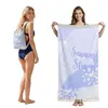 Toalla de playa plegable de gran tamaño 80X160, toalla de baño estampada, toalla de playa integrada, bolsa integrada, portátil