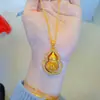 Pingente Folu Vazado Rotativo Ouro de Areia Vietnamita Pingente de Guincho Colar Corrente de Lã Estilo Chinês Elegante da Moda