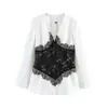 Blazer Elegante y de Moda con Parches de Encaje de Manga Larga para Mujer, Nuevo de Primavera 2026, Transfronterizo Aliexpress