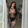 Plus size transfronteiriço Europa e Estados Unidos rede de pesca apertada renda oca roupa íntima sexy tentação feminina de tirar o macacão Lingerie