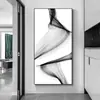 Geometría Moderna Blanco y Negro Línea Pintura Decorativa para Dormitorio Abstracta Minimalista Sala de Estar Comedor Pintura Colgante Porche Lejos frente a la puerta