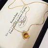 Collar de Ojo de Tigre con Cuentas Bañado en Oro Real Cadena Retro Maillard para Suéter Moda Estilo Lujo Ligero Collar para Mujer
