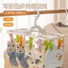 Secador dobrável com múltiplos clipes para uso doméstico, adequado para meias e roupas íntimas, com clipes antiderrapantes, uma ferramenta de armazenamento multifuncional