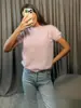 Suéter Cruzado Novo Outono 2026: Camiseta de Tricô Elegante e Estilosa, Gola Redonda, Corte Slim, Manga Curta, Forrada com Fleece, com Design Clássico nos Ombros