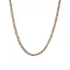 Horno de Joyería de Acero de Titanio de Gama Alta Chapado en Oro Real de 18 Quilates Sin Decoloración Textura Metálica Patrón de Lote Collar de Perlas de Sarga para Mujer