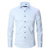 Camisa Stretch Masculina Manga Longa Moda Masculina Transfronteiriça Camisa Casual Masculina Top Masculino Camisa Lisa Slim Fit