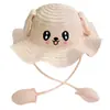 Sombrero de Paja para Niños Celebridad de Internet Femenina Orejas Móviles Dibujos Animados Airbag Moda Sombrero de Sol Sombrero de Exterior Verano Ala Ancha