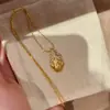 "Brilho Dourado" Novo Estilo Chinês Pingente de Colar Pequeno Abóbora Dourada Piscante Corrente Elegante de Suéter de Luxo Leve Retrô para Mulheres