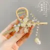 Pinza para el Cabello de Metal para Mujer, Pinza Tiburón de Lujo de Alta Gama, Pasador para Peinados Recogidos, Accesorio para el Cabello con Perlas para la Parte Trasera de la Cabeza