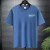 Nueva Camiseta Versátil de Verano de Seda Helada de Secado Rápido de Manga Corta Moderna Delgada Holgada Deportiva Versátil Camiseta de Manga Corta para Hombre