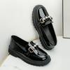 Novos sapatos de couro para meninas bico redondo verniz sola macia cano baixo sapatos de princesa sapatos de performance passarela sola de borracha sapatos individuais infantis
