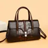 Nova Bolsa de Mão Estilosa Versátil Tendência Nicho Bolsa Pequena Bolsa de Mãe Tote Elegante de Ombro Couro Genuíno Transversal Bolsa Feminina