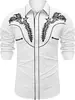 Camisa Casual de Manga Larga para Hombre Estilo Vaquero Transfronteriza 2025 Retro Impresión 3D Talla Grande Holgada Cárdigan