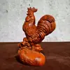 Ornamentos de Galo de Ébano Entalhado para a Sala de Estar, Artesanato de Boa Sorte, Madeira Maciça Entalhada Galinha doze Zodíaco Presentes de Madeira