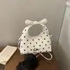 Bolsa Transversal Feminina 2026 Estilo Coreano Simples de Bolinhas Fofa Nova Tendência Diária Estilosa Exquisita para o Trabalho