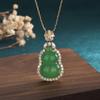 Joyas Eyrian Estilo Nacional Moda Nacional Nuevo Producto Accesorios Calabaza Fulu Calcedonia Verde Sin Importar Marca Yu Pei Collar con Colgante