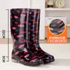 Sapatos Aquáticos, Galochas, Galochas de Cano Alto para Adultas, Botas Aquáticas, Forradas com Lã, Quentes, Modernas, Antiderrapantes, Sapatos de Trabalho Impermeáveis, Botas Longas com Algodão Adicional