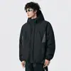 Chamarra de Plumón con Capucha Bloque de Color Patchwork de Pluma de Pato Blanca 90 Hombres Invierno Estilo Americano Tallas Grandes Holgada Engrosada Ropa Exterior 2026