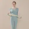 Novo traje de roupa íntima térmica com borda coberta para mulheres, superfície AB escovada, roupas de outono, calças compridas, roupas térmicas masculinas justas