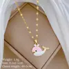 [Acero de Titanio] Ballena Cayendo Zircón Lujo Ligero Temperamento Hermoso Collar de Diamantes Cadena de Clavícula Versátil para Mujer Cadena de Acero de Titanio