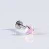 Pendiente de corazón de melocotón que cambia de color, acero inoxidable, moda, piercing para labio con dientes internos, aro para labio de fondo plano exquisito, joyería para piercing corporal