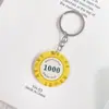 Nuevo producto transfronterizo: Colgante acrílico de chip de la suerte para bolsos y ropa, llavero acrílico, decoración de chip de número
