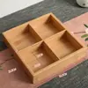 Caja de Almacenamiento de Bambú y Madera de Nueve Compartimentos con Plato para Guarniciones Plato Creativo Compartimentado para Frutas Secas Plato Doméstico para Postres Plato Compartimentado para Comida al por Mayor