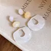 Pendientes Colgantes Ovalados de Acrílico con Aguja de Plata Pendientes de Botón Frescos Dulces de Alta Gama Estilo Atmósfera Europea y Americana