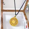 Pingente Bússola da Fortuna Estilo Antigo Banhado a Ouro para Mulheres, Giratório e Duradouro, Colar com Pingente Bússola da Fortuna Estilo Antigo