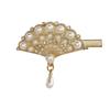 Estilo Chinês Ventilador Retrô Elemento Pérola Strass Grampo de Cabelo Novo Estilo Elegante Franja Presilha Lateral Presilha para Cabelos Quebrados Acessório de Cabeça