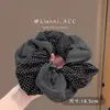 Scrunchie Retro Estilo Bosque Puntos Azules Doble Capa de Gama Alta Cuerda para Moño de Chica Coreana