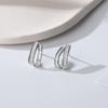 Pendientes de plata de ley s925 con forma de C y diseño de gotas de aceite a rayas para chicas, de Internet, ligeros, de lujo, elegantes, estilo frío, joyería de plata INS al por mayor.