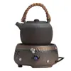 Conjunto para Preparo de Chá no Atacado: Bule Estilo Japonês com Alça, Cerâmica Grossa Vintage, Conjunto Completo de Fogão Elétrico Cerâmico Pequeno Automático