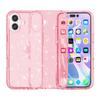 Funda para iPhone 16 con purpurina Terminator, TPU y PC, transparente, con borde recto y sensación avanzada.