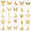 Moda Transfronteiriça Liga de Cobre Micro Diamante Zircônia Colorida Borboleta Pingente Acessórios DIY Acessórios de Colar Atacado