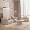 Juego de sofá lineal minimalista estilo crema para sala de estar de casa, sillón de sofá para área de recepción y descanso de salón de belleza y casa de huéspedes nórdica