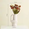 Jarrón de Cerámica Estilo Wabi-Sabi Shumen, Decoración Retro para el Hogar, Adorno de Diseño de Nicho, Arreglo Floral de Mesa para Sala de Estar