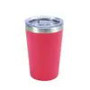 Taza de café de acero inoxidable 304 de doble capa transfronteriza, mini portátil para exteriores, tapa transparente, taza práctica, taza de regalo al por mayor
