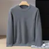Suéter de Cachemir para Hombre con Cuello Redondo, Sencillo, Holgado, Grueso, Cálido, Versátil, Casual, de Negocios, Suéter Base Tejido para Otoño e Invierno