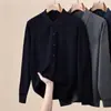 Suéter de Lã Penteada 100% Hengyuanxiang Camisa Masculina Aconchegante Suéter Cardigan Tricotado Novo Inverno 2025 para Homens