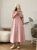 Coleção Outono 2026 Estilo Japonês Pregas Sanfonadas Solto Suéter Feminino Manga Longa Vestido Cor Sólida Top