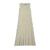 Vestido de Alça Gola Redonda para Mulheres 2026 Novo Primavera Verão Malha de Seda de Gelo Sem Mangas Vestido Regata Preto Longo