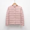 Chaqueta de Plumón Simple de Color Puro Pinghu Chixin Manga Corta Larga para Mujer Nueva Moda Cuello Redondo Plumón de Pato Chaqueta de Otoño e Invierno