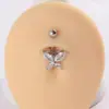Moda transfronteiriça europeia e americana borboleta criativa corpo sexy simples geométrico feito à mão micro-incrustado piercing de umbigo atacado