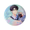 Insignias Personalizadas de Hojalata Impresión de Mascotas Plata Brillante Arena Fina Doble Destello Insignias Periféricas Personalizadas de Anime
