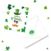 Hk023 Cartão de Cumprimentos Trevo da Sorte Dia de São Patrício Adesivo para Envelope de Festa Irlandesa