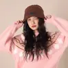 Gorro de Punto de Color Sólido Holgado para Mujer en Invierno, Moderno y a la Moda, Hace que la Cara Parezca Más Pequeña, Cálido y Protector de Orejas, Sombrero de Lana
