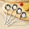 Nueva cuchara redonda de fondo plano de capibara, cuchara de cocina de acero inoxidable, portátil y elegante para uso doméstico, adecuada para comida occidental y sopa