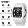 Reloj Deportivo Sanda de Doble Pantalla para Estudiantes de Secundaria, Montañismo al Aire Libre, Hora Mundial, Resistente al Agua, Cuenta Atrás, Versátil, Elegante Reloj Electrónico